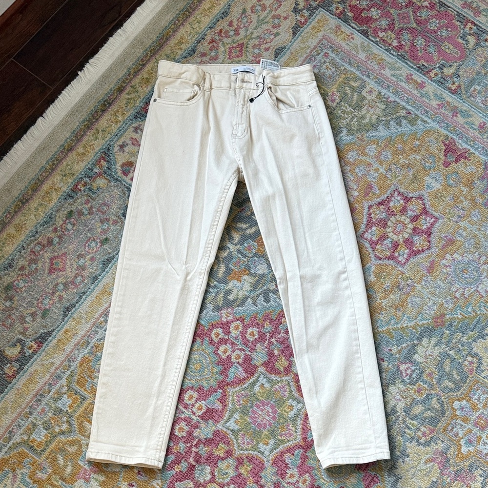 Zara Men's Off-White Slim Jeans